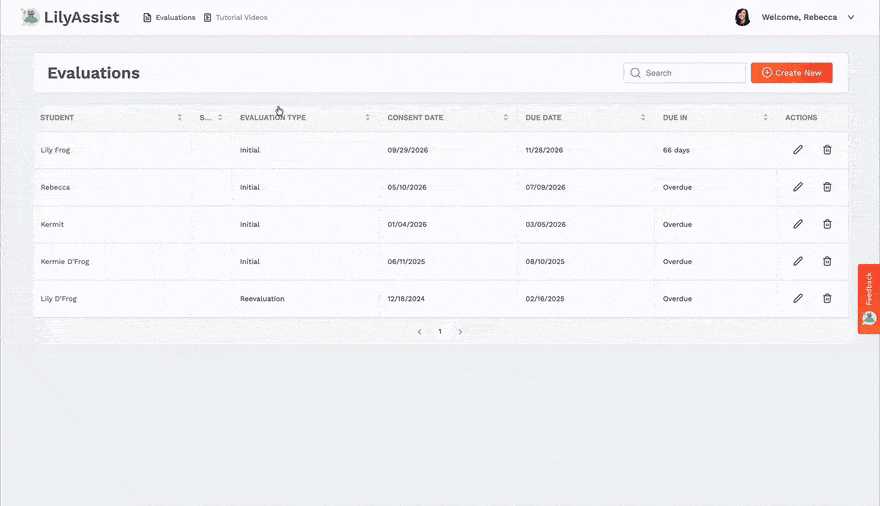 LilyAssist evaluations dashboard in action
